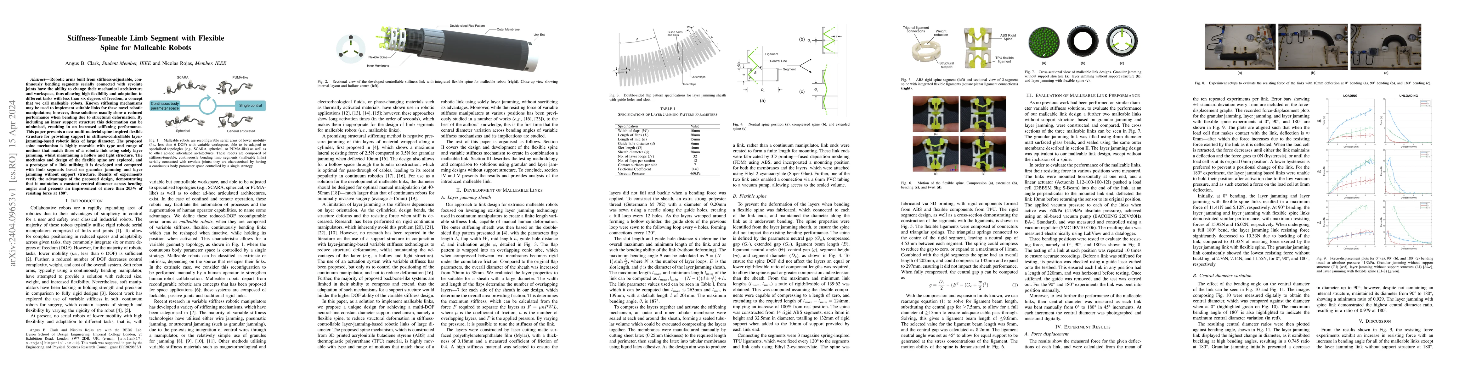 Thumbnail for Stiffness-Tuneable Limb Segment with Flexible Spine for Malleable Robots