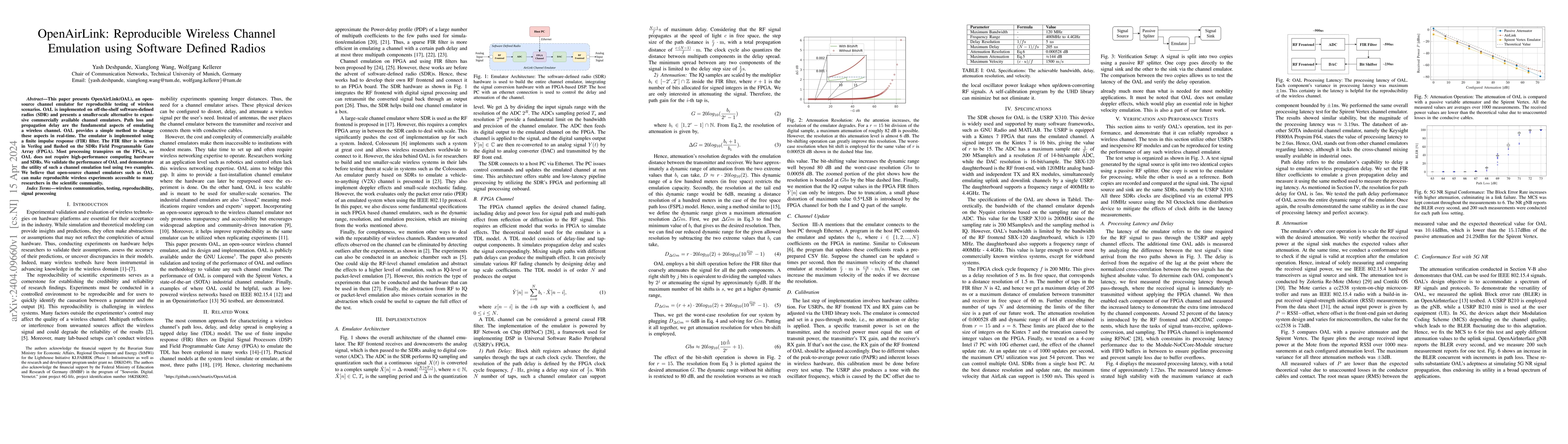 Thumbnail for OpenAirLink: Reproducible Wireless Channel Emulation using Software
  Defined Radios