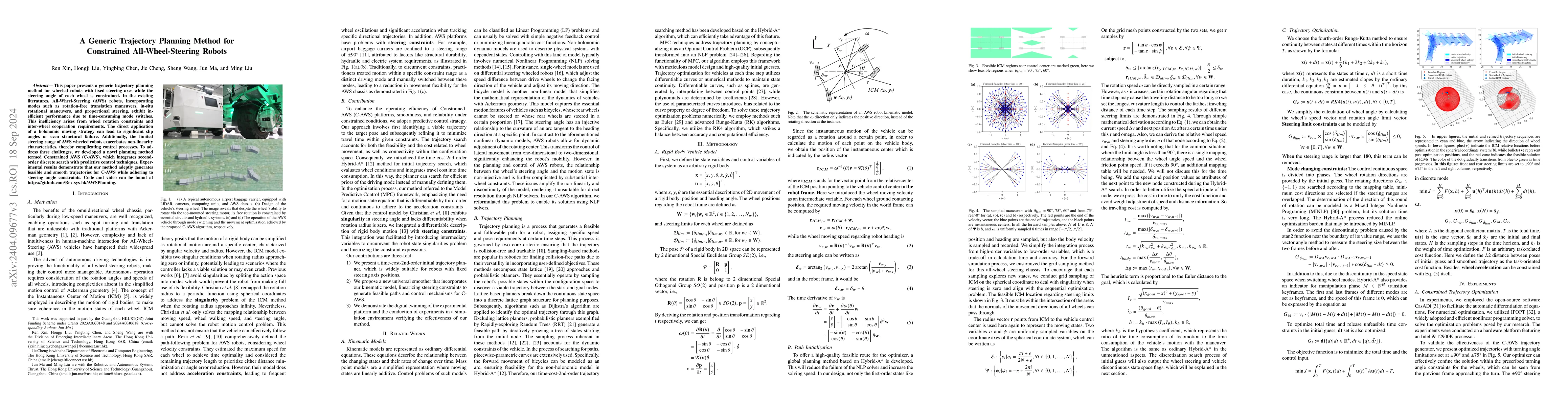 Thumbnail for A Generic Trajectory Planning Method for Constrained All-Wheel-Steering
  Robots