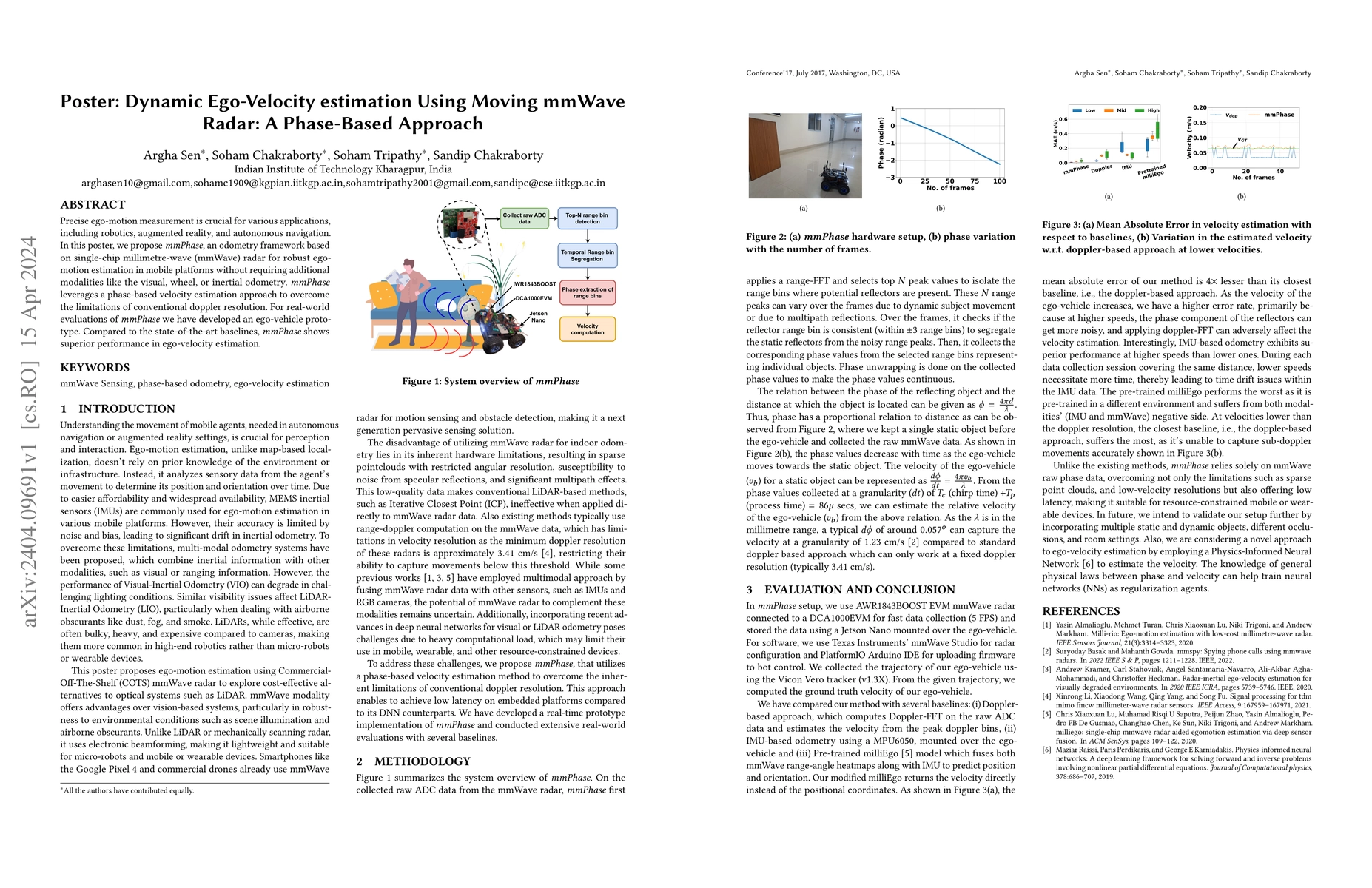 Thumbnail for Dynamic Ego-Velocity estimation Using Moving mmWave Radar: A Phase-Based
  Approach