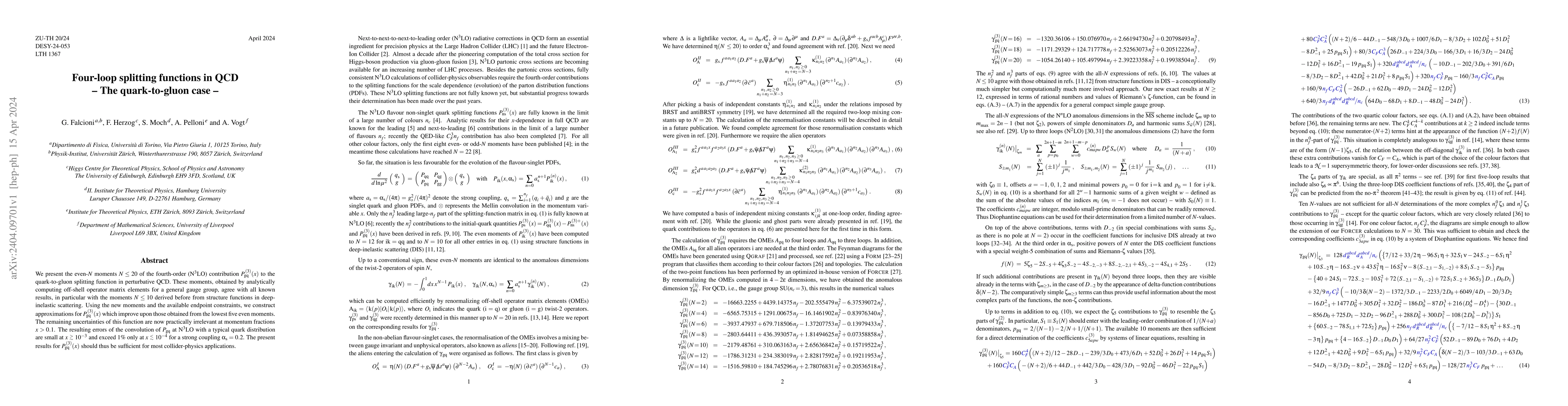 Thumbnail for Four-loop splitting functions in QCD -- The quark-to-gluon case