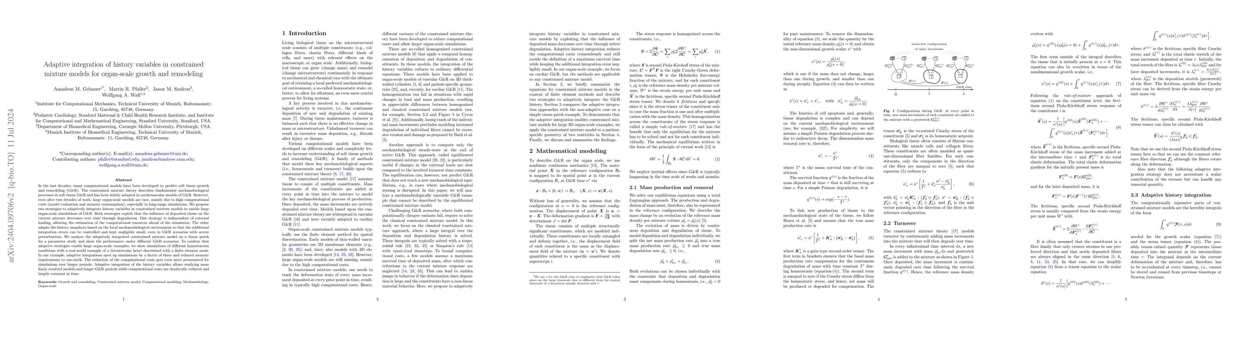 Thumbnail for Adaptive integration of history variables in constrained mixture models
  for organ-scale growth and remodeling