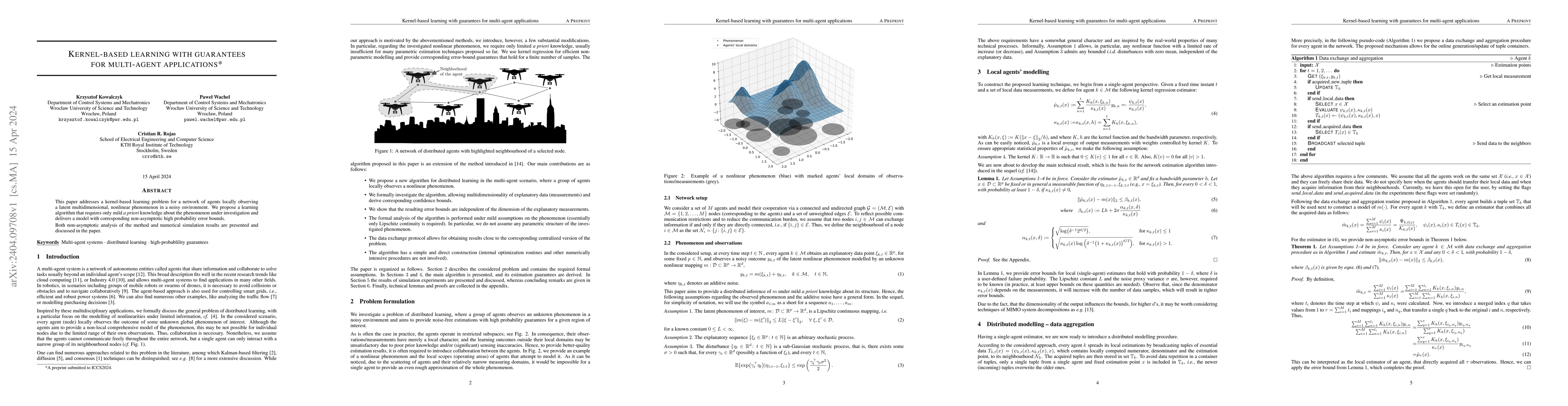Thumbnail for Kernel-based learning with guarantees for multi-agent applications