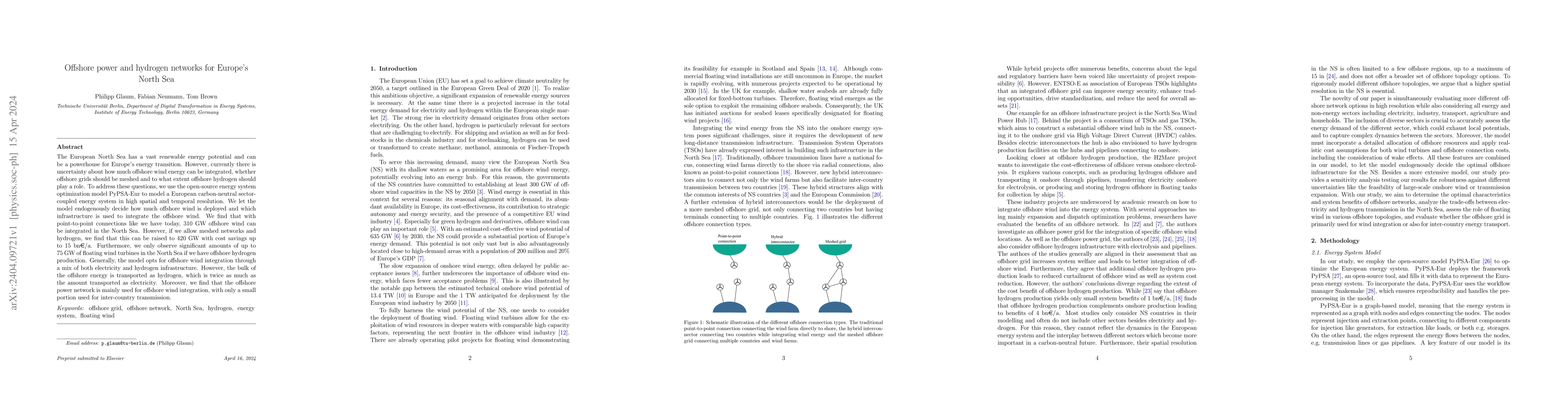 Thumbnail for Offshore power and hydrogen networks for Europe's North Sea