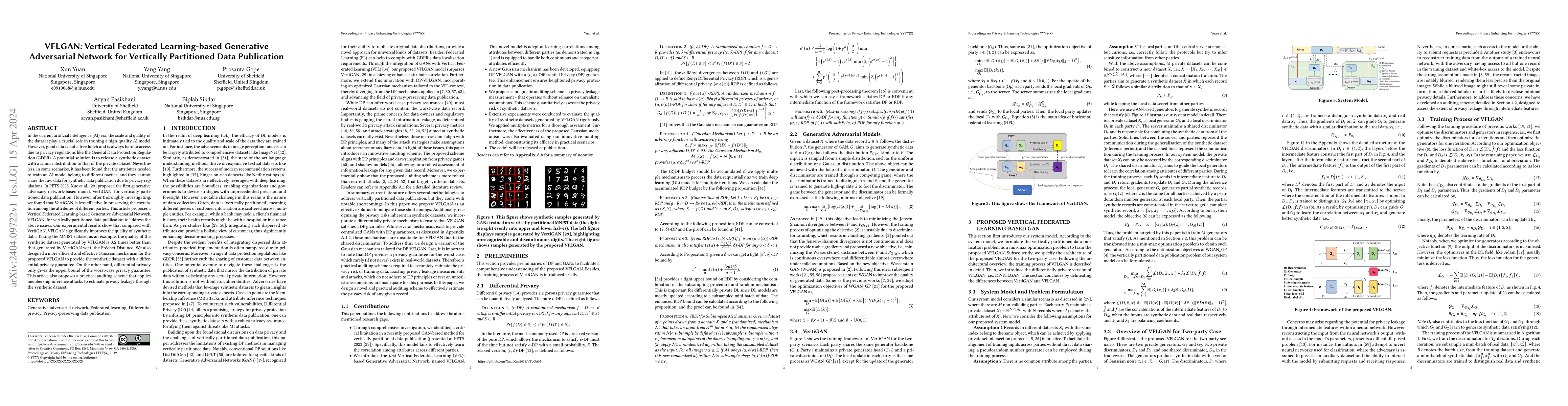 Thumbnail for VFLGAN: Vertical Federated Learning-based Generative Adversarial Network
  for Vertically Partitioned Data Publication