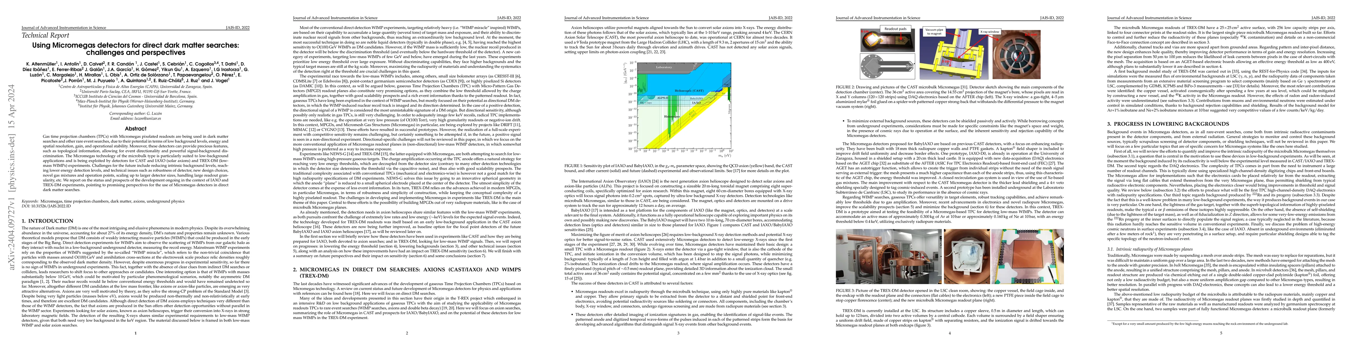 Thumbnail for Using Micromegas detectors for direct dark matter searches: challenges
  and perspectives