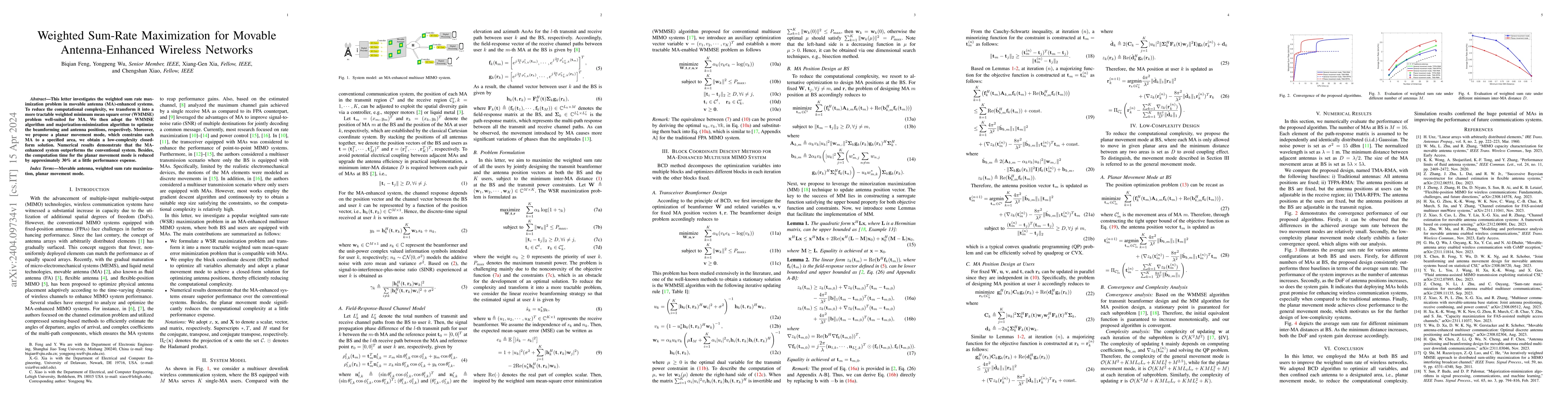 Thumbnail for Weighted Sum-Rate Maximization for Movable Antenna-Enhanced Wireless
  Networks