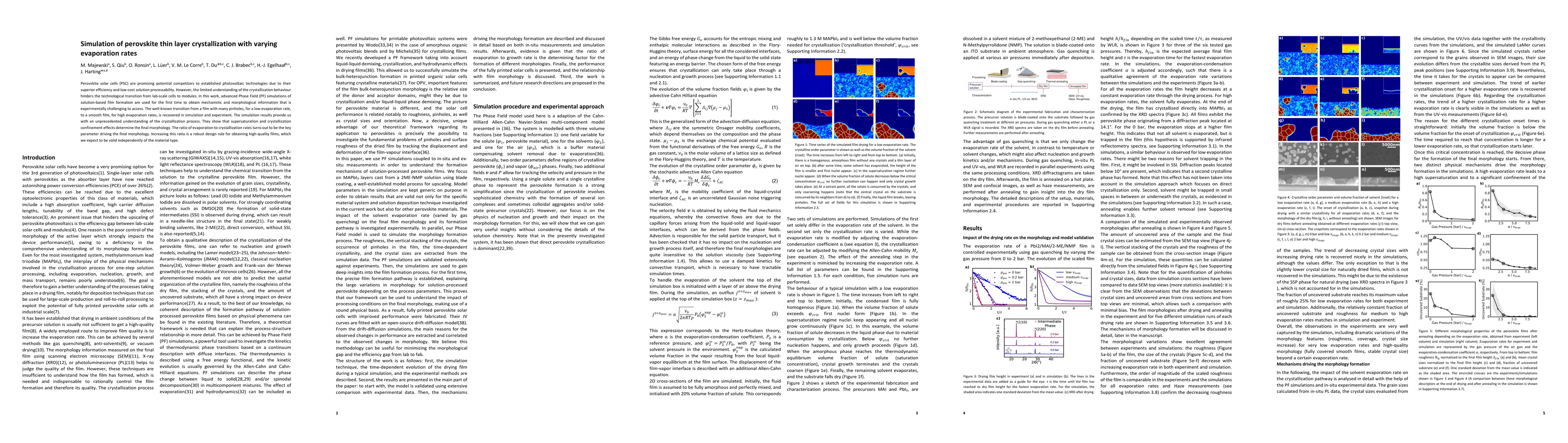 Thumbnail for Simulation of perovskite thin layer crystallization with varying
  evaporation rates