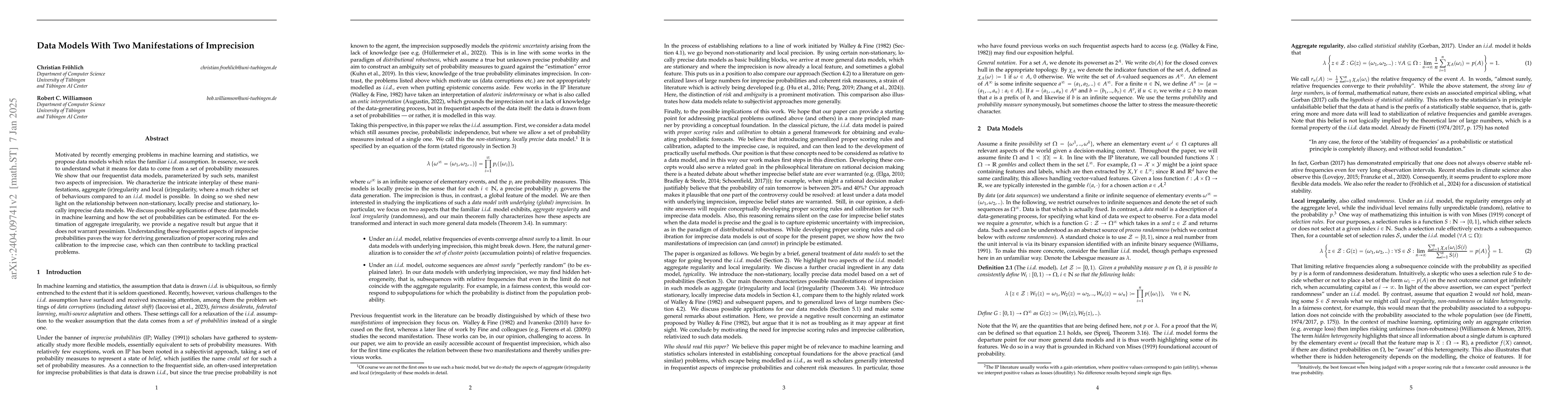 Thumbnail for Data Models With Two Manifestations of Imprecision