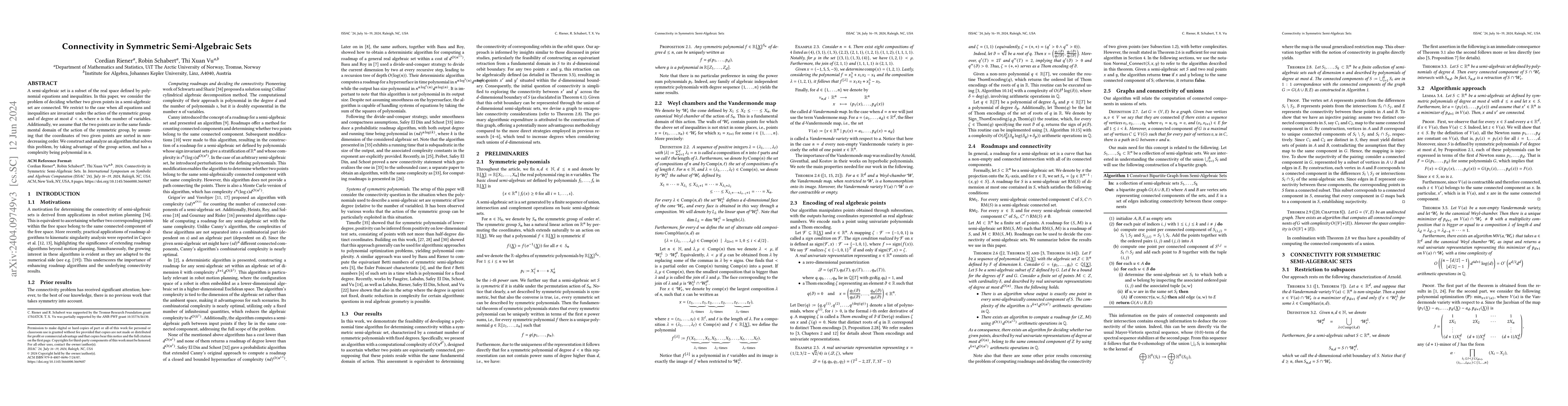 Thumbnail for Connectivity in Symmetric Semi-Algebraic Sets