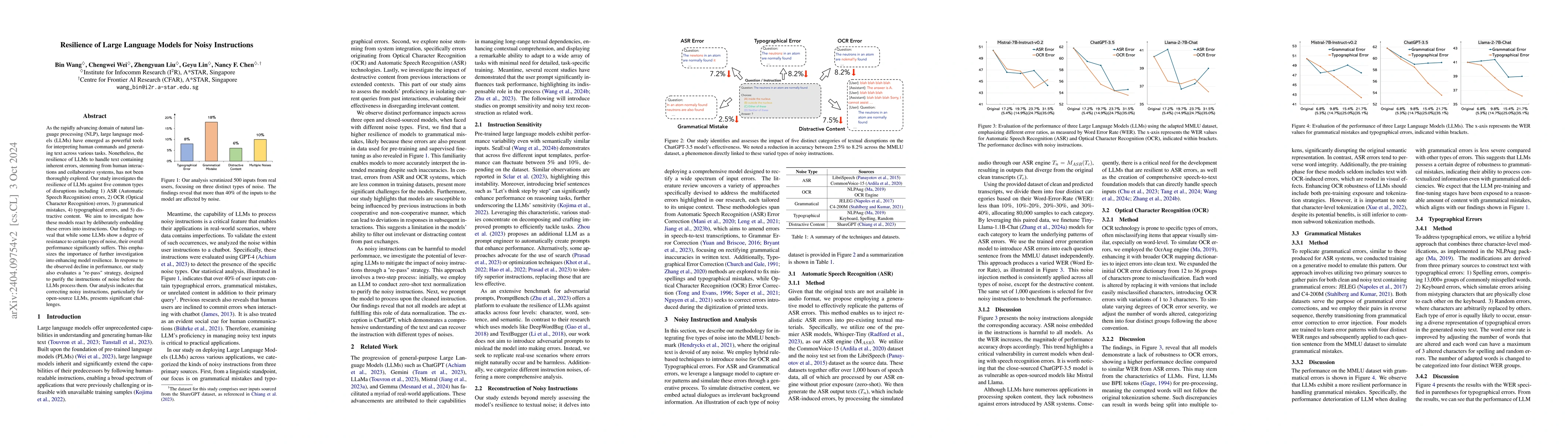 Thumbnail for Resilience of Large Language Models for Noisy Instructions
