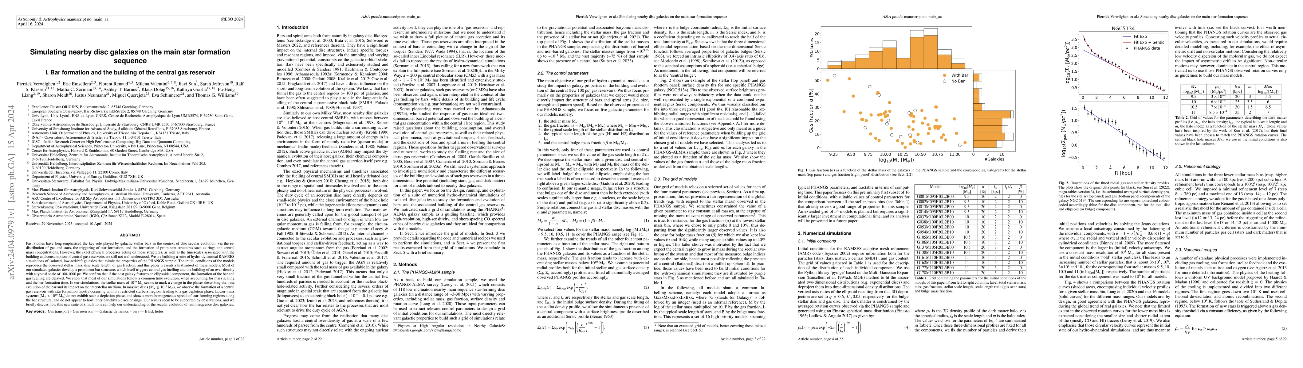 Thumbnail for Simulating nearby disc galaxies on the main star formation sequence I.
  Bar formation and the building of the central gas reservoir