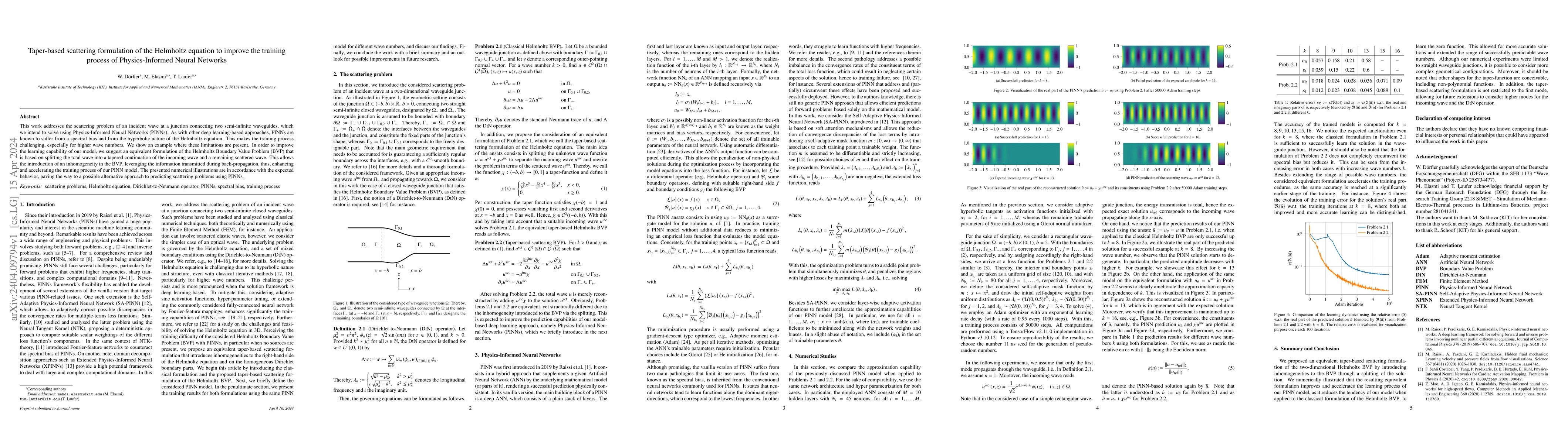 Thumbnail for Taper-based scattering formulation of the Helmholtz equation to improve
  the training process of Physics-Informed Neural Networks
