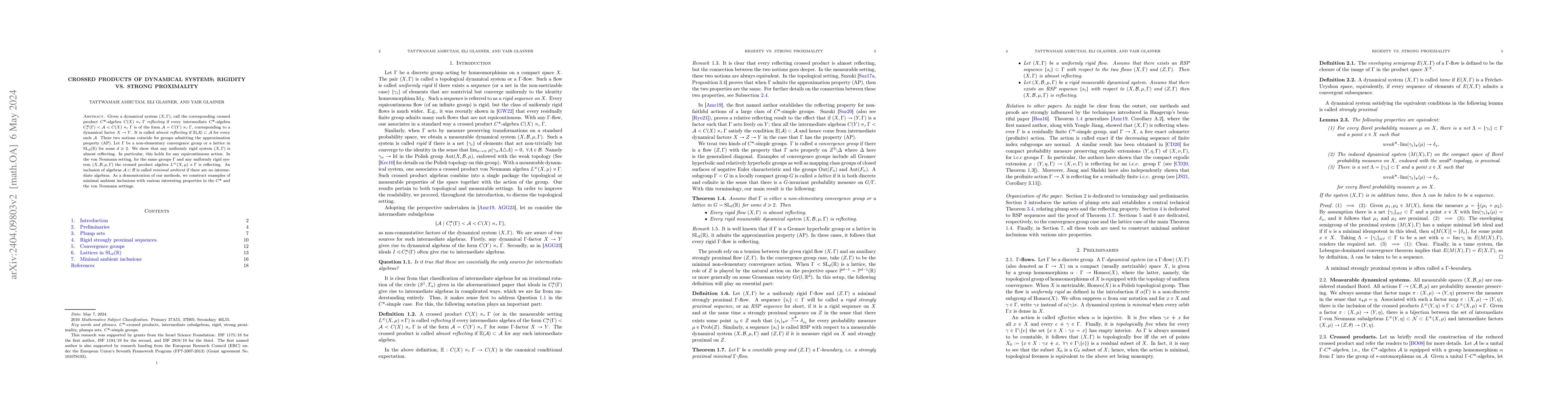 Thumbnail for Crossed products of dynamical systems; rigidity Vs. strong proximality