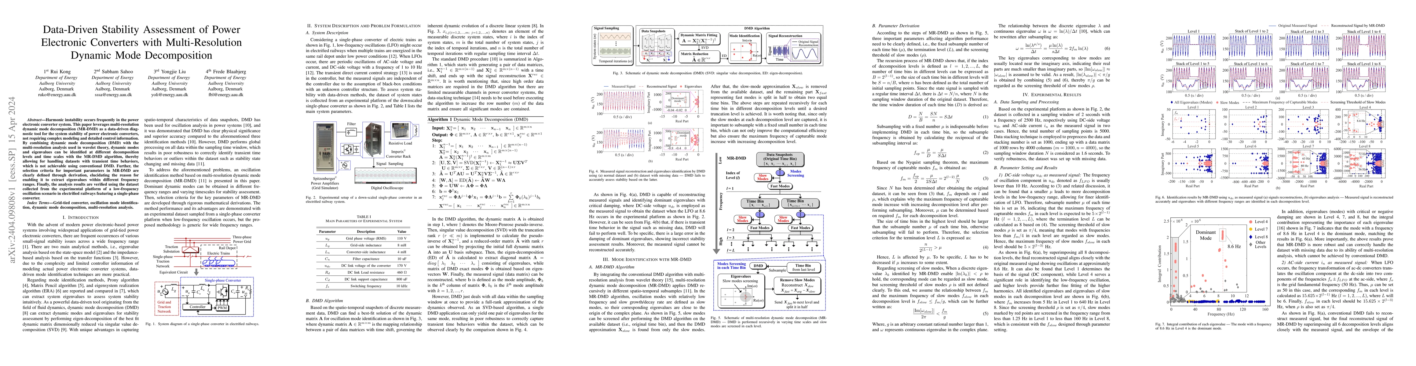 Thumbnail for Data-Driven Stability Assessment of Power Electronic Converters with
  Multi-Resolution Dynamic Mode Decomposition