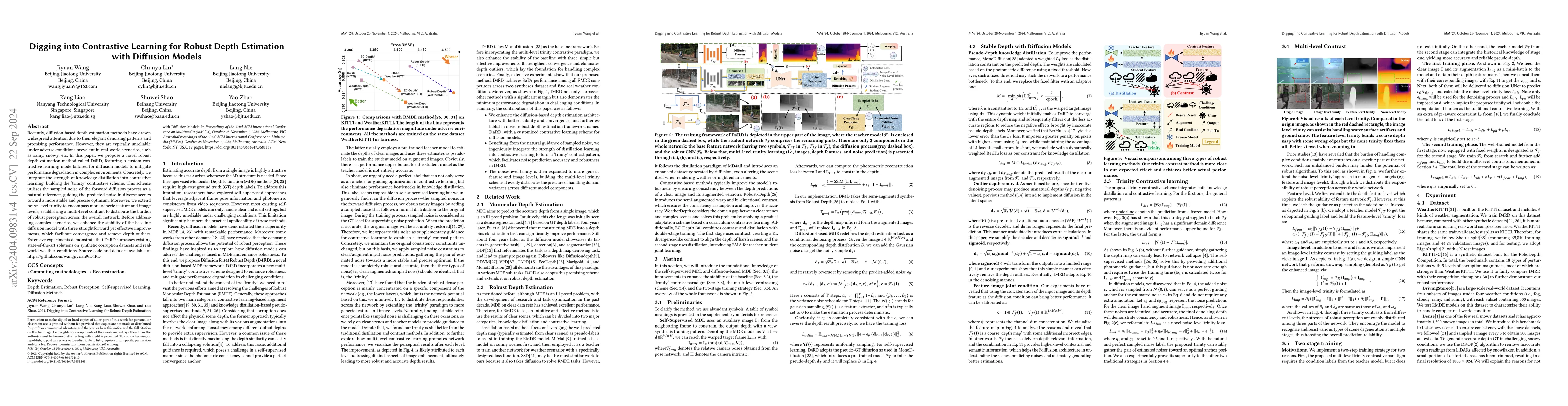 Thumbnail for Digging into contrastive learning for robust depth estimation with
  diffusion models