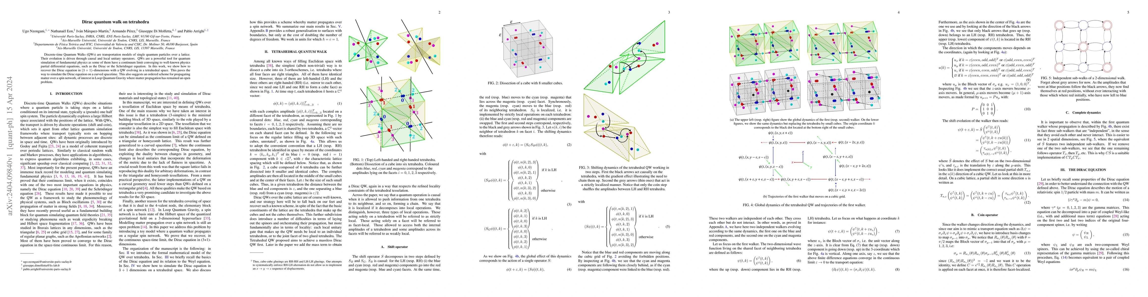 Thumbnail for Dirac quantum walk on tetrahedra