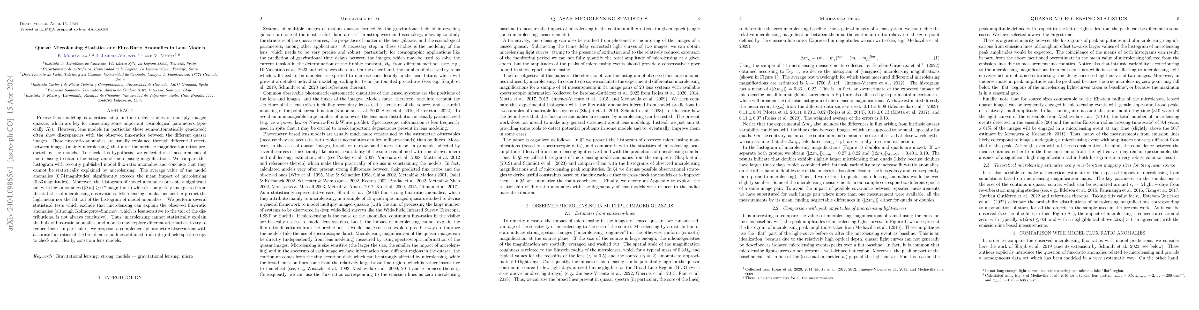 Thumbnail for Quasar Microlensing Statistics and Flux-Ratio Anomalies in Lens Models