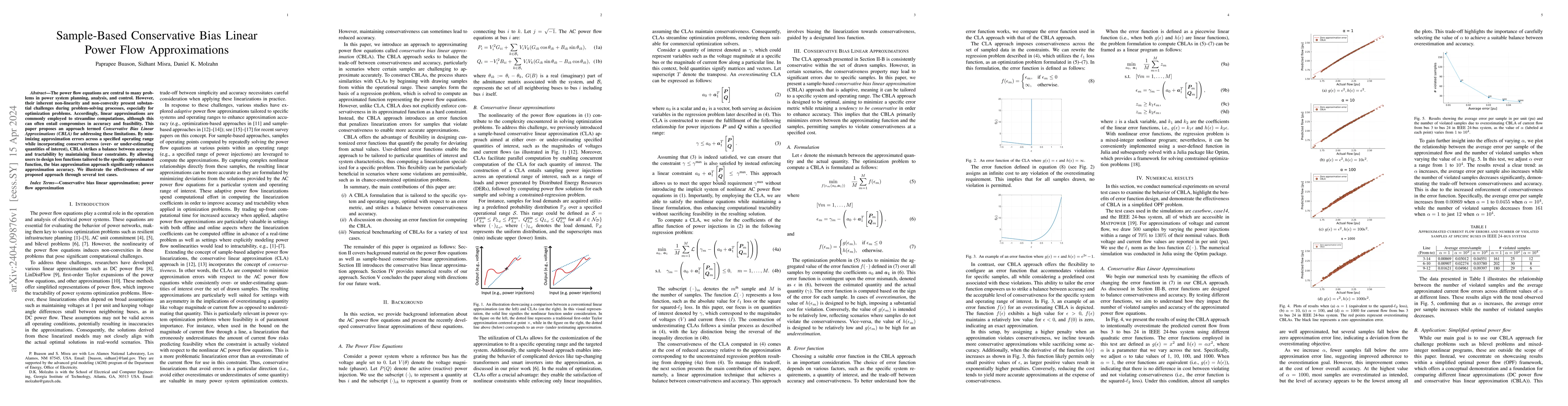 Thumbnail for Sample-Based Conservative Bias Linear Power Flow Approximations