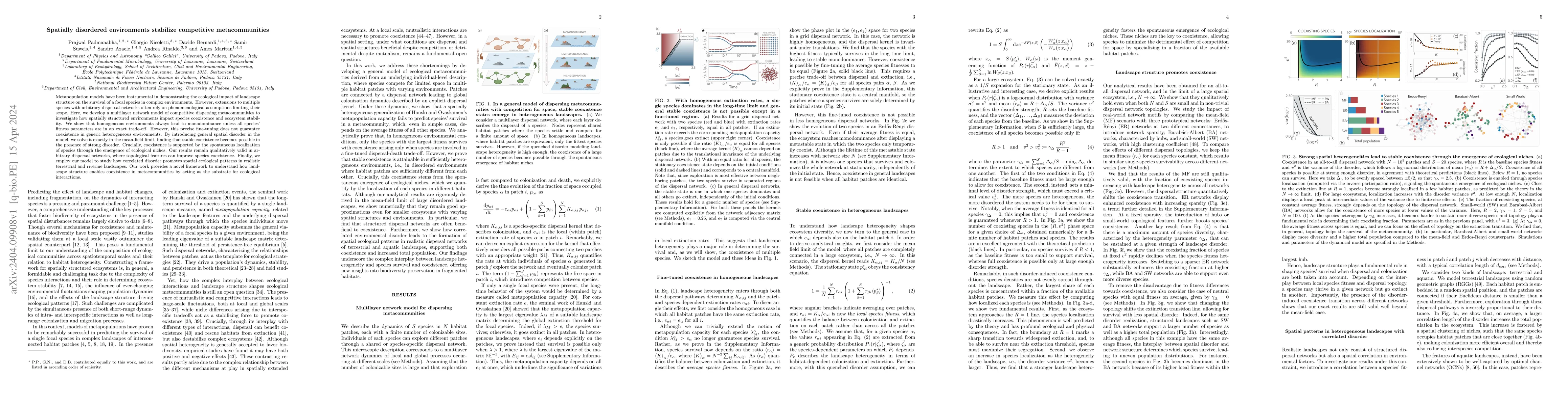 Thumbnail for Spatially disordered environments stabilize competitive metacommunities