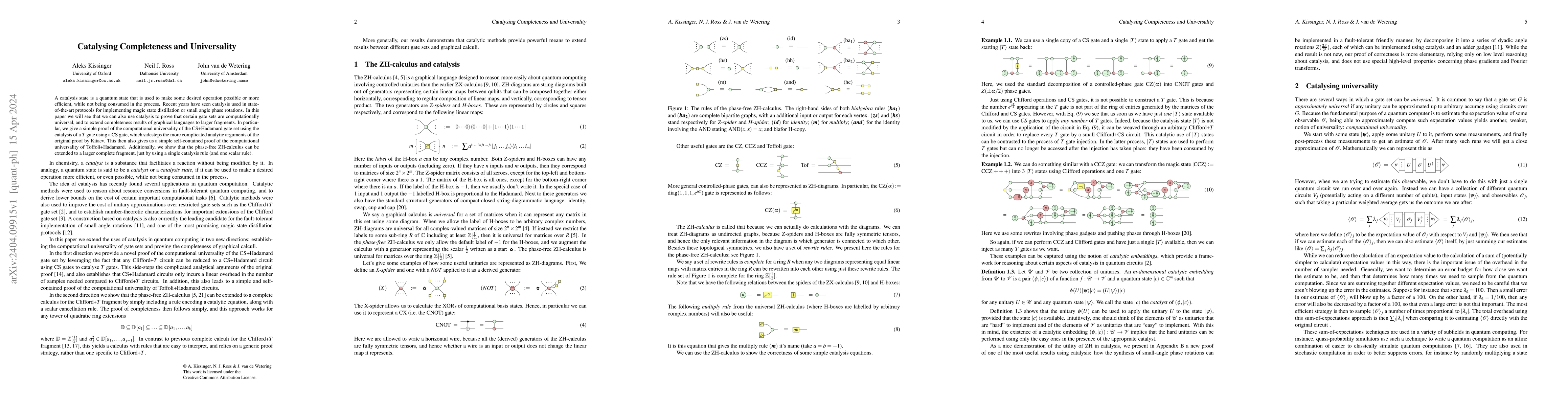 Thumbnail for Catalysing Completeness and Universality