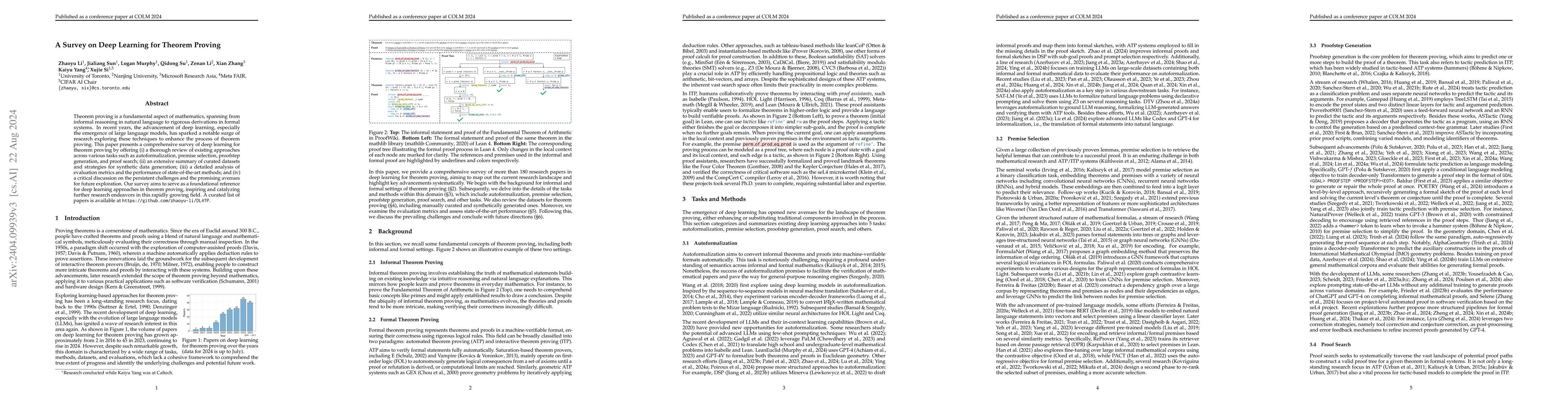 Thumbnail for A Survey on Deep Learning for Theorem Proving