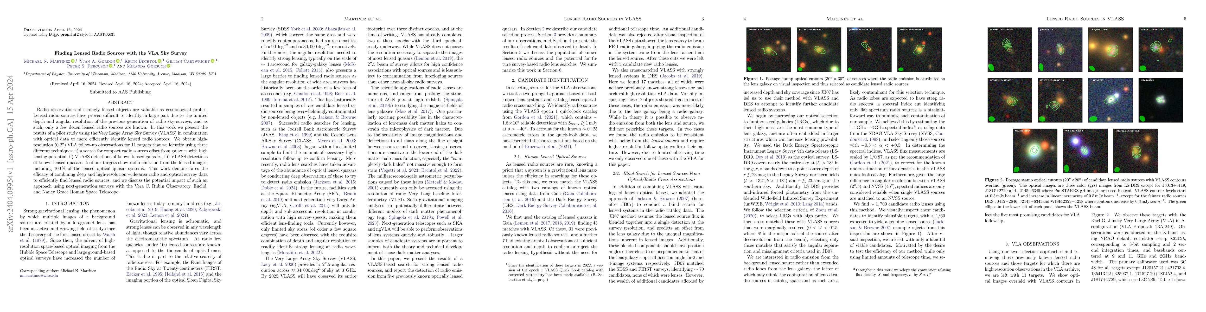 Thumbnail for Finding Lensed Radio Sources with the VLA Sky Survey