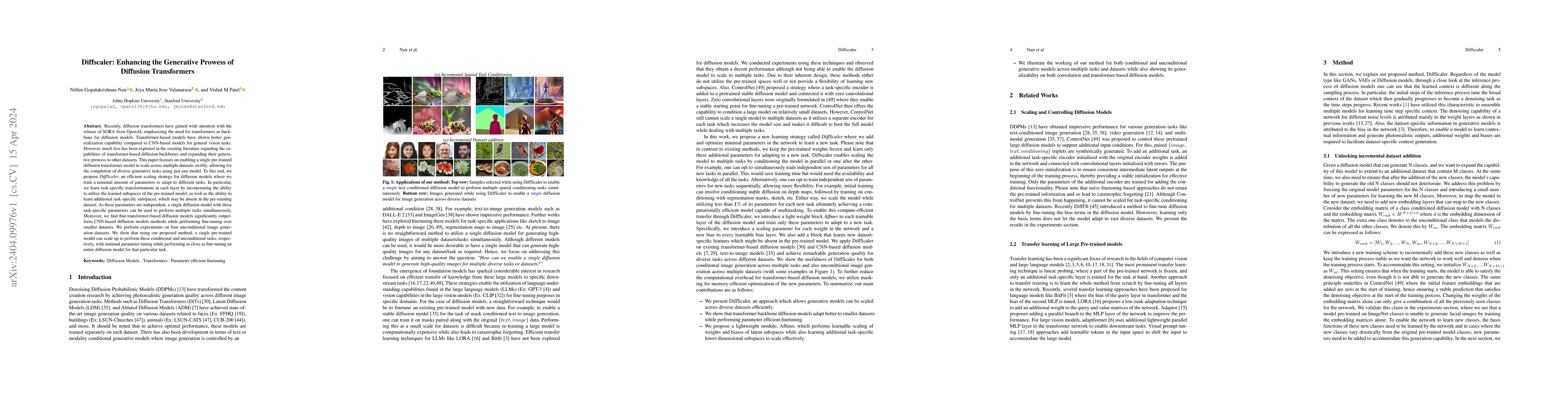 Thumbnail for Diffscaler: Enhancing the Generative Prowess of Diffusion Transformers