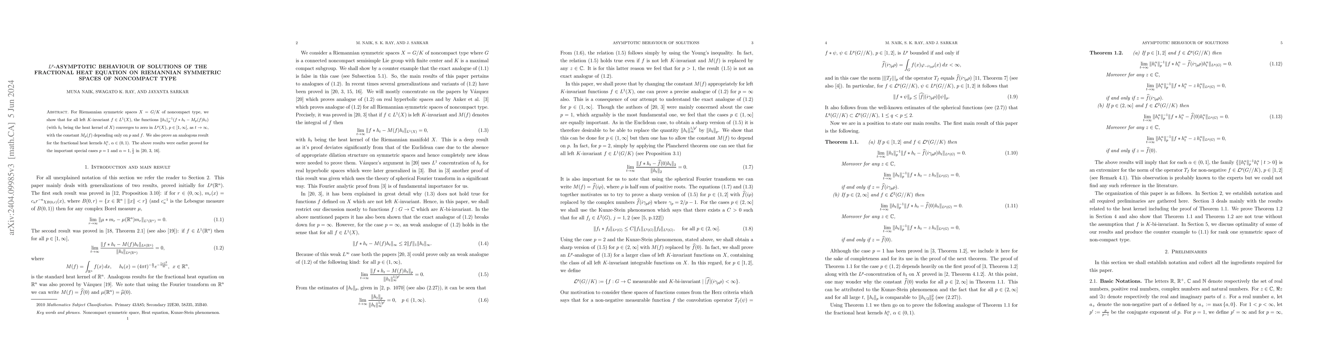 Thumbnail for $L^p$-asymptotic behavior of solutions of the fractional heat equation
  on Riemannian symmetric spaces of non-compact type