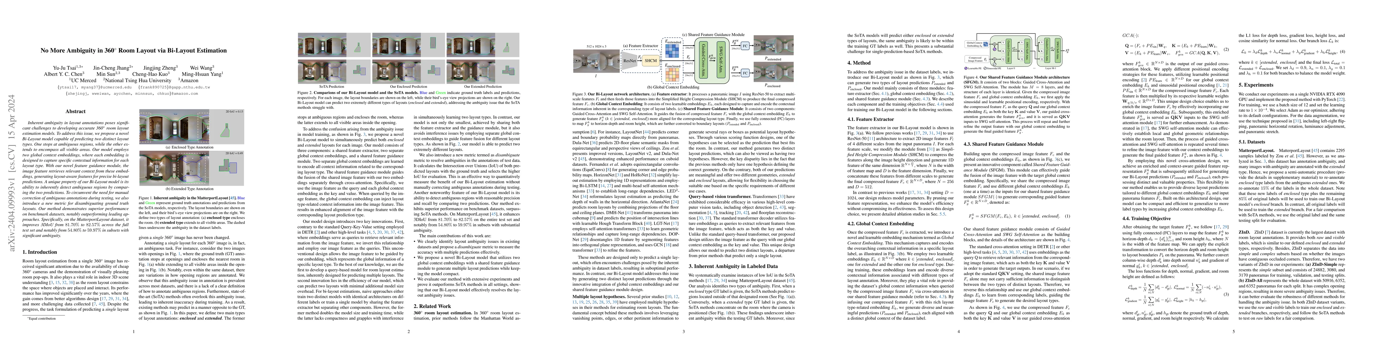 Thumbnail for No More Ambiguity in 360{\deg} Room Layout via Bi-Layout Estimation