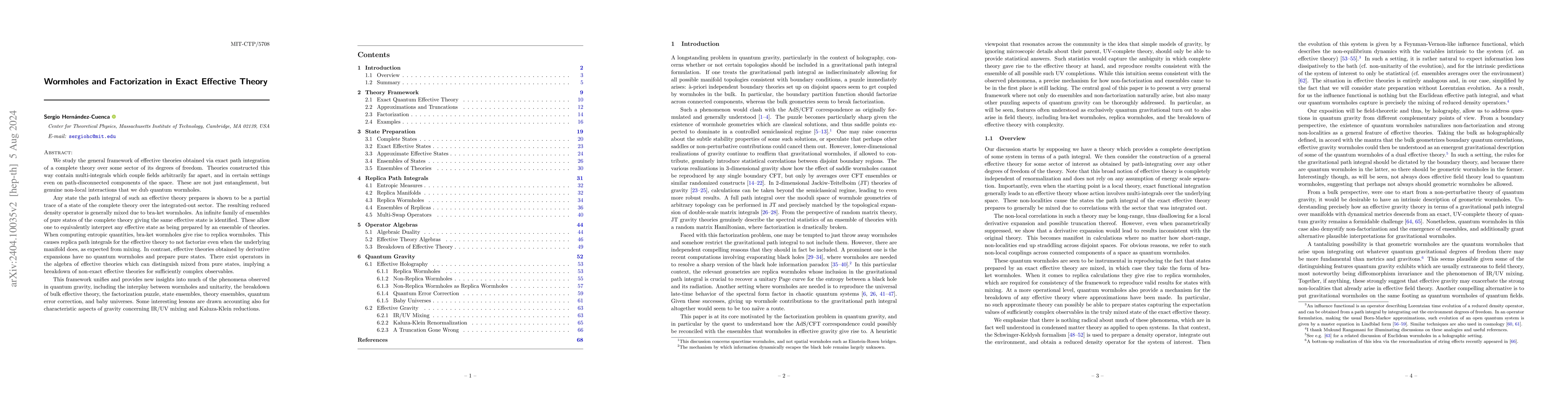 Thumbnail for Wormholes and Factorization in Exact Effective Theory