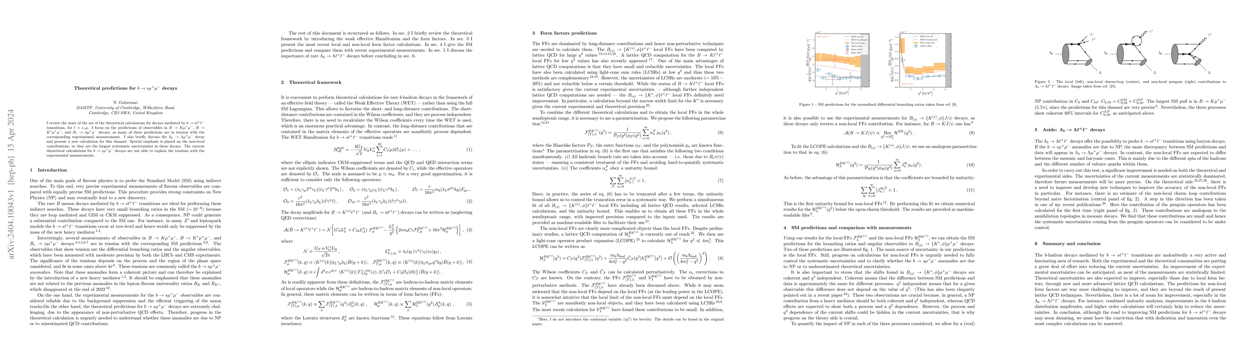 Thumbnail for Theoretical predictions for $b\to s \mu^+ \mu^-$ decays