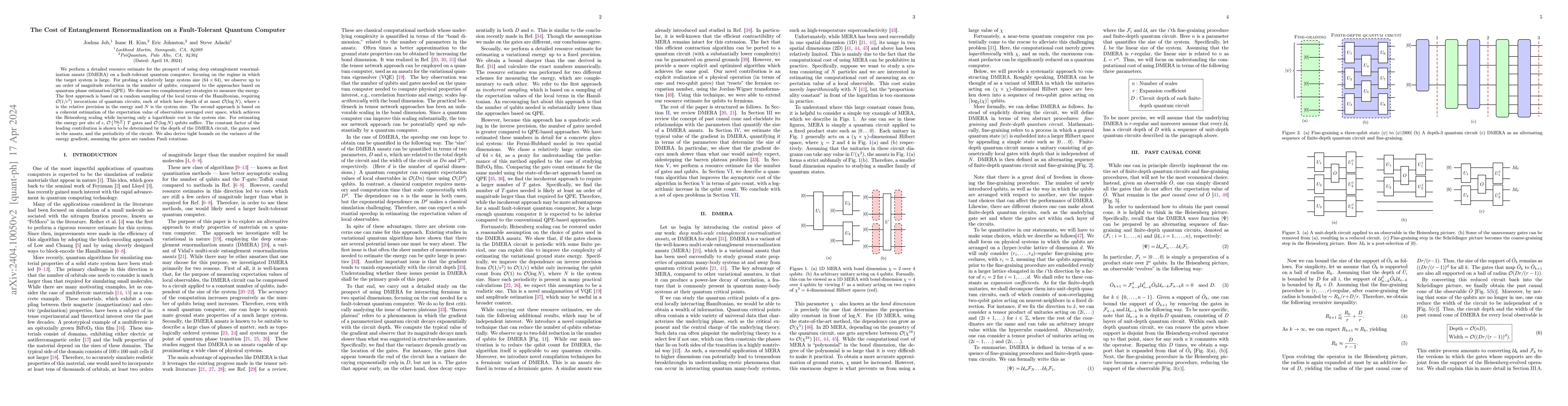 Thumbnail for The Cost of Entanglement Renormalization on a Fault-Tolerant Quantum
  Computer