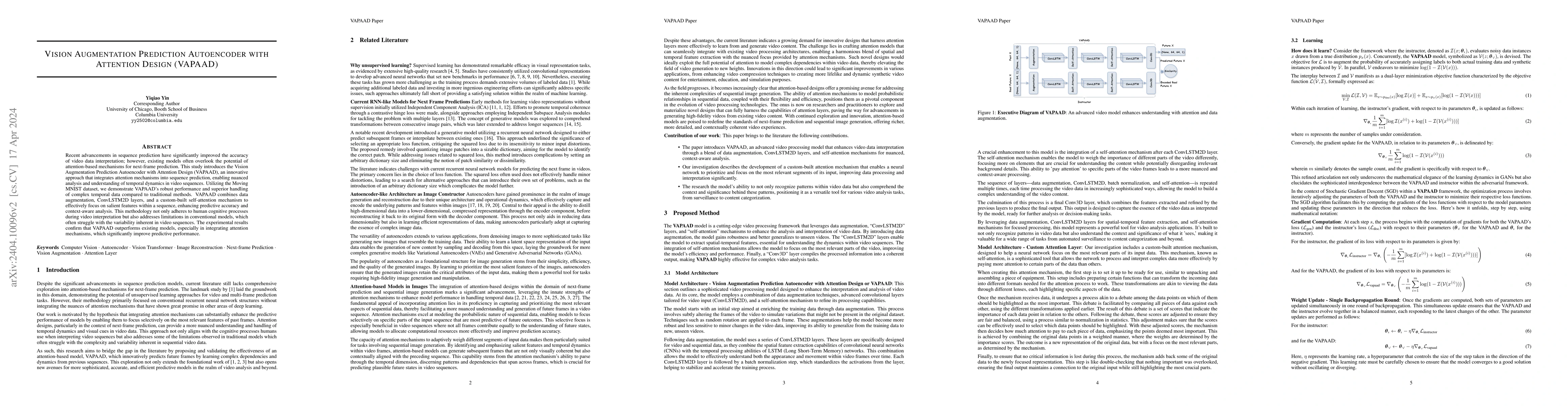 Thumbnail for Vision Augmentation Prediction Autoencoder with Attention Design
  (VAPAAD)