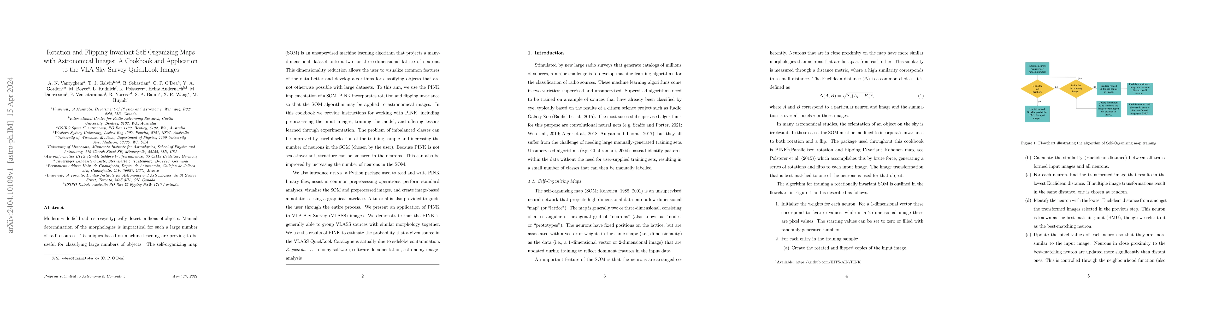 Thumbnail for Rotation and flipping invariant self-organizing maps with astronomical
  images: A cookbook and application to the VLA Sky Survey QuickLook images