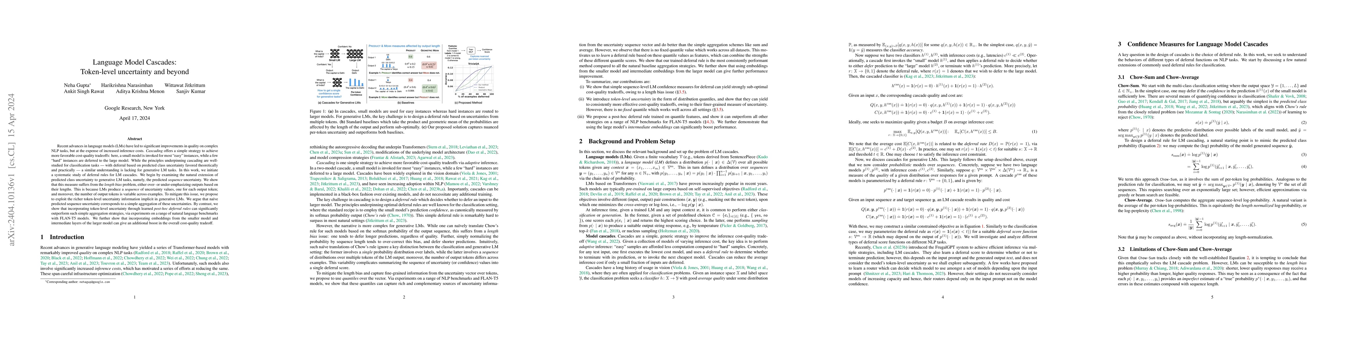 Thumbnail for Language Model Cascades: Token-level uncertainty and beyond