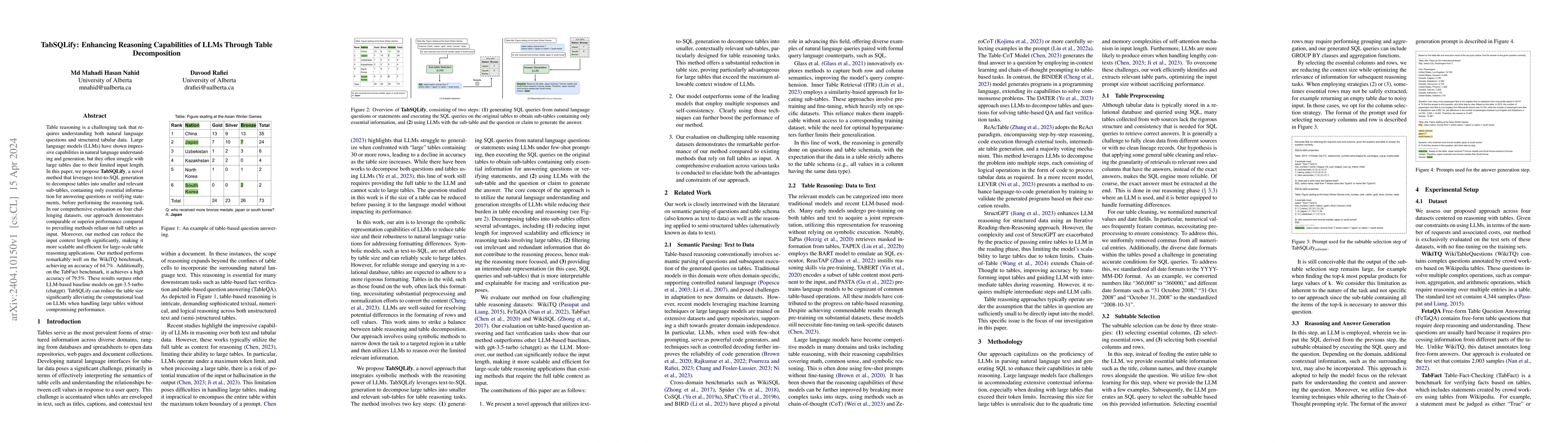 Thumbnail for TabSQLify: Enhancing Reasoning Capabilities of LLMs Through Table
  Decomposition