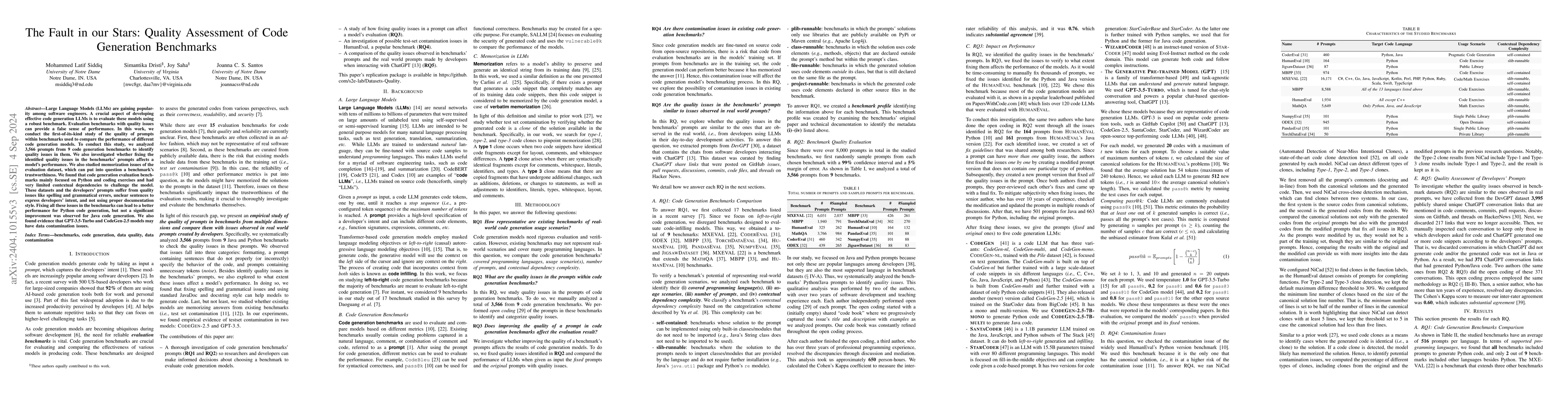 Thumbnail for Quality Assessment of Prompts Used in Code Generation