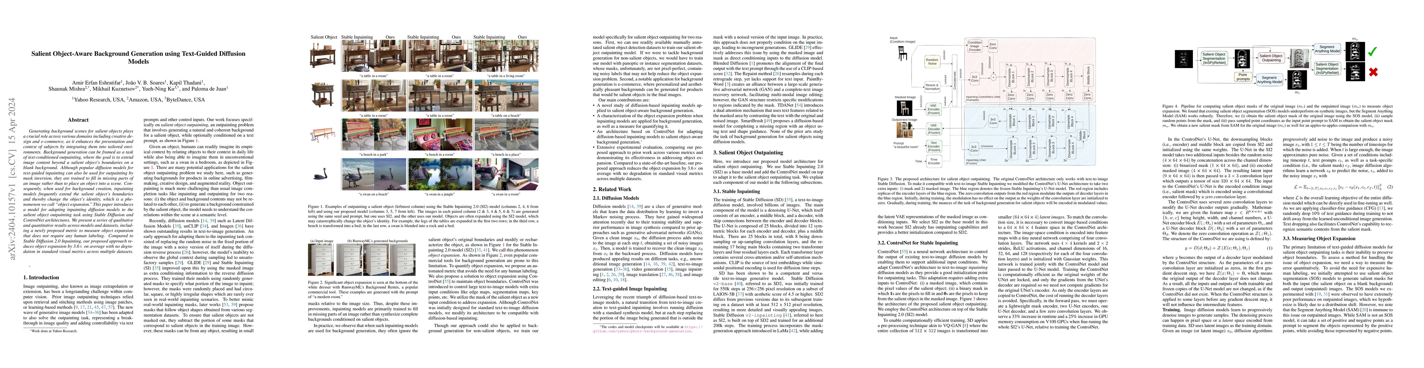 Thumbnail for Salient Object-Aware Background Generation using Text-Guided Diffusion
  Models
