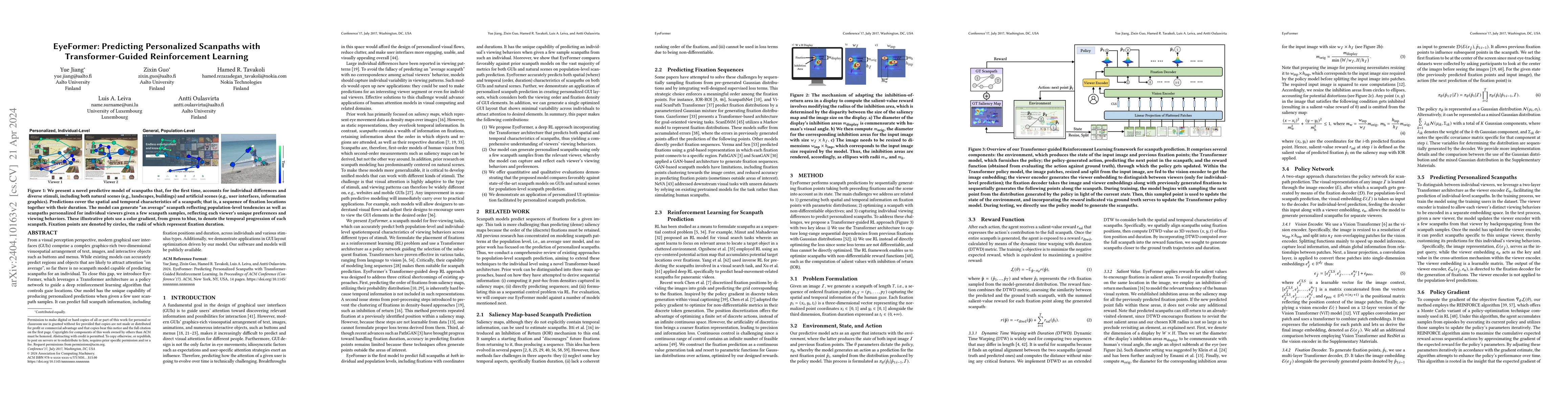 Thumbnail for EyeFormer: Predicting Personalized Scanpaths with Transformer-Guided
  Reinforcement Learning