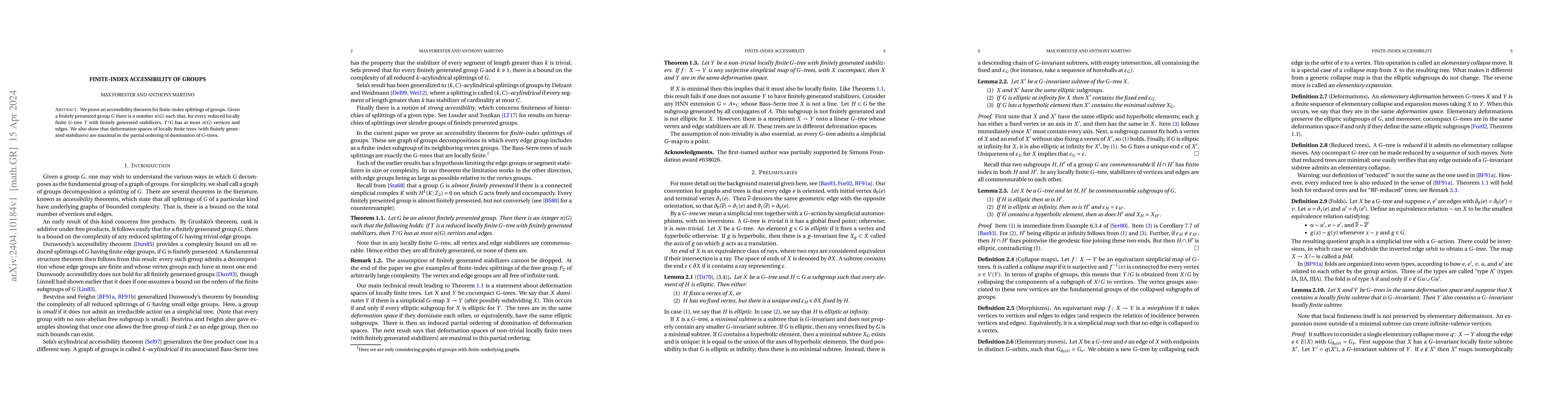 Thumbnail for Finite-index accessibility of groups