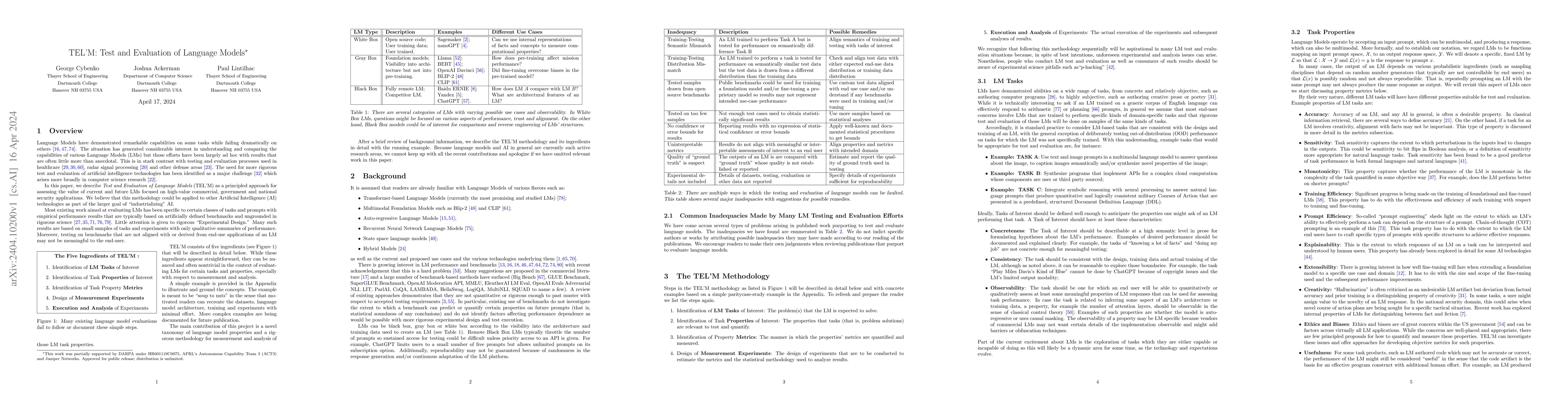 Thumbnail for TEL'M: Test and Evaluation of Language Models