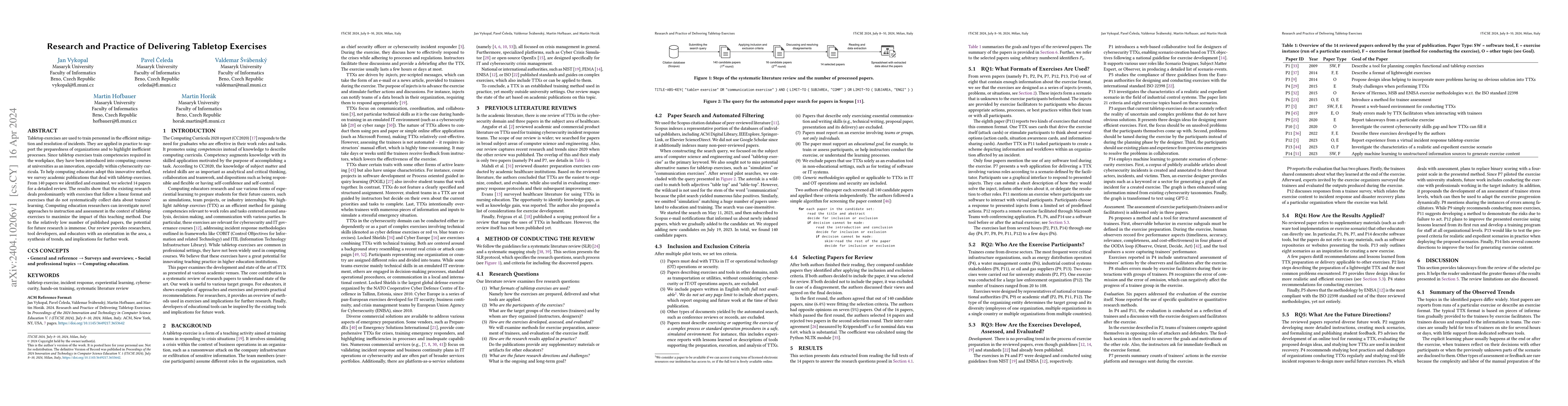 Thumbnail for Research and Practice of Delivering Tabletop Exercises