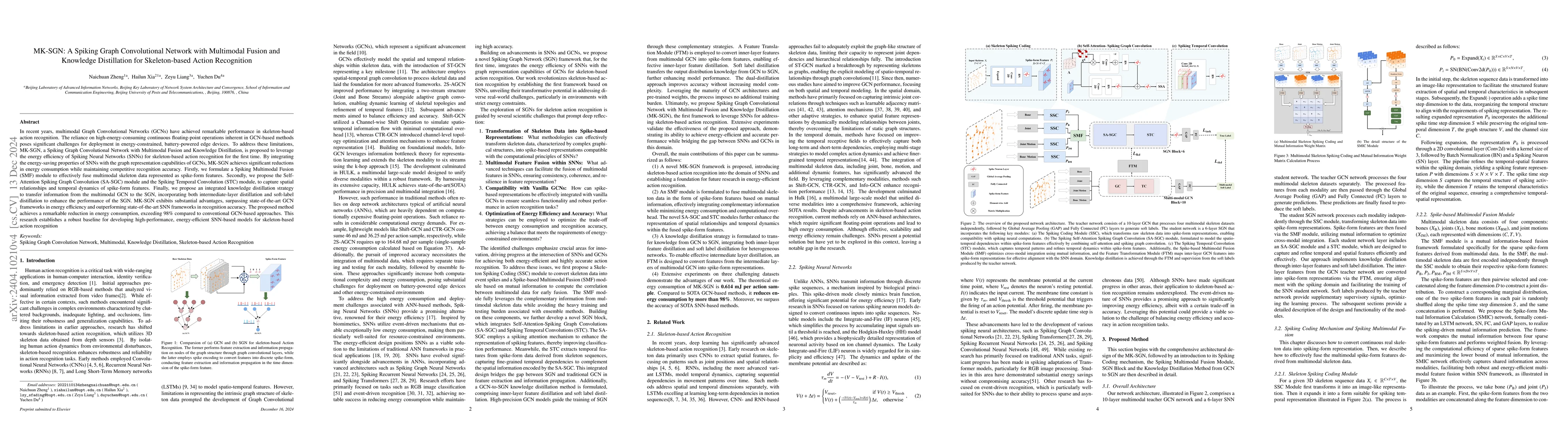 Thumbnail for MK-SGN: A Spiking Graph Convolutional Network with Multimodal Fusion and
  Knowledge Distillation for Skeleton-based Action Recognition