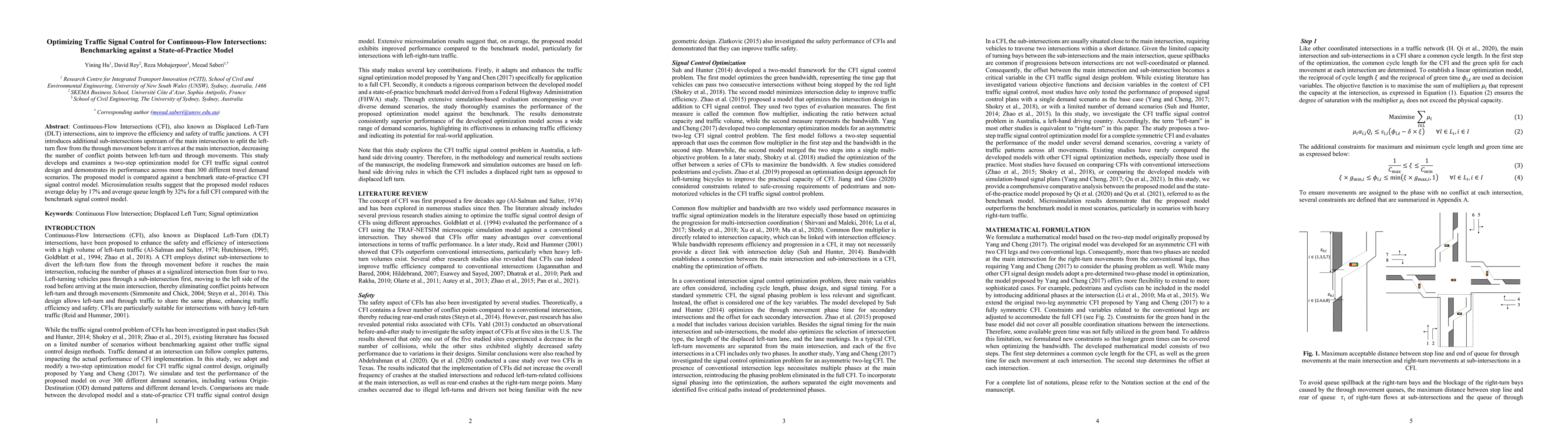 Thumbnail for Optimizing Traffic Signal Control for Continuous-Flow Intersections:
  Benchmarking against a State-of-Practice Model