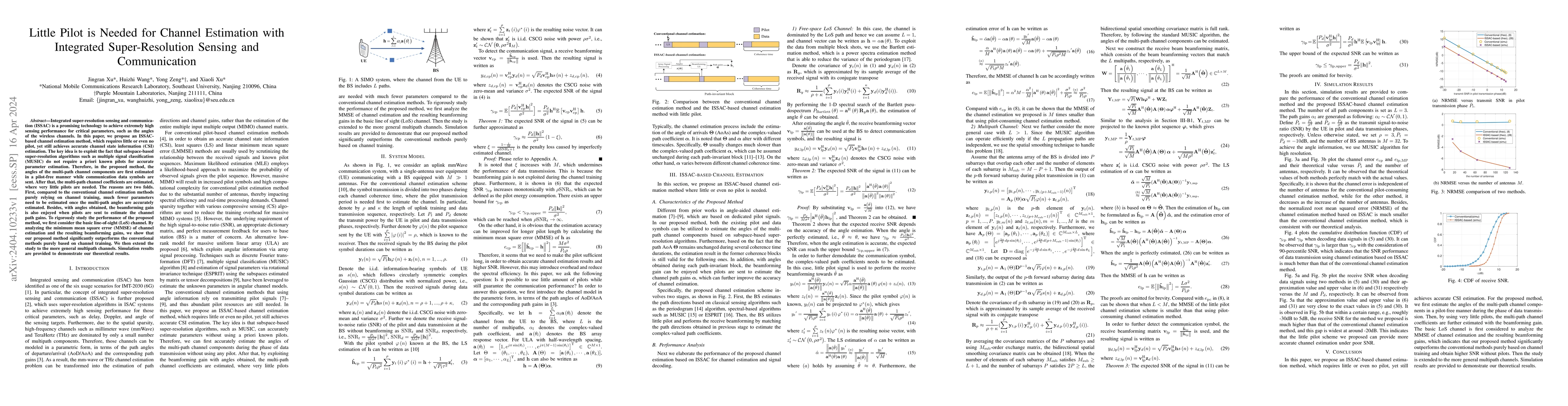 Thumbnail for Little Pilot is Needed for Channel Estimation with Integrated
  Super-Resolution Sensing and Communication