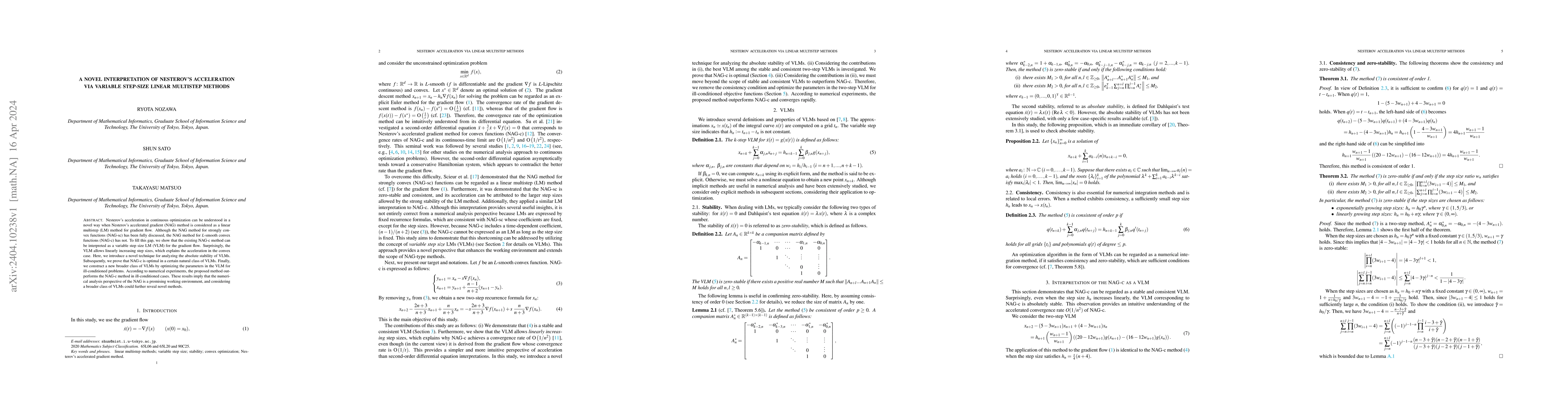 Thumbnail for A novel interpretation of Nesterov's acceleration via variable step-size
  linear multistep methods
