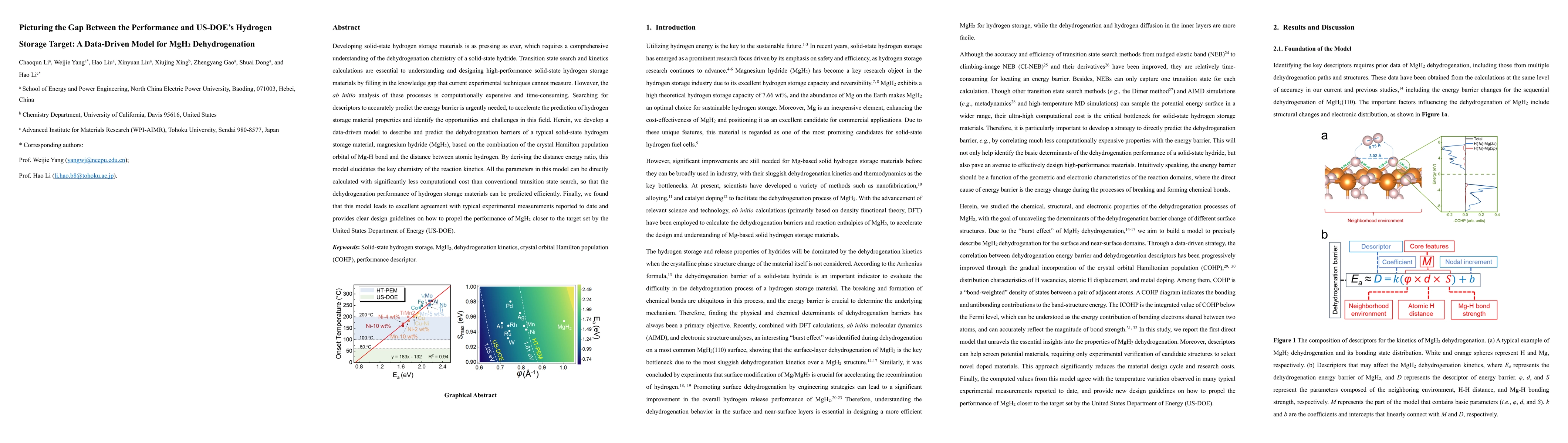 Thumbnail for Picturing the Gap Between the Performance and US-DOE's Hydrogen Storage
  Target: A Data-Driven Model for MgH2 Dehydrogenation