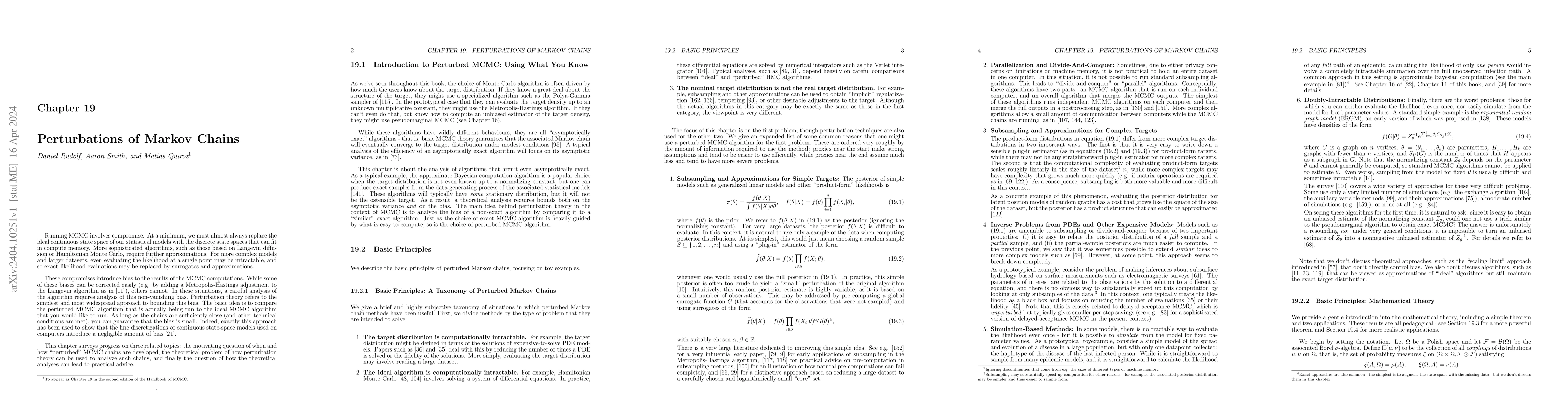 Thumbnail for Perturbations of Markov Chains