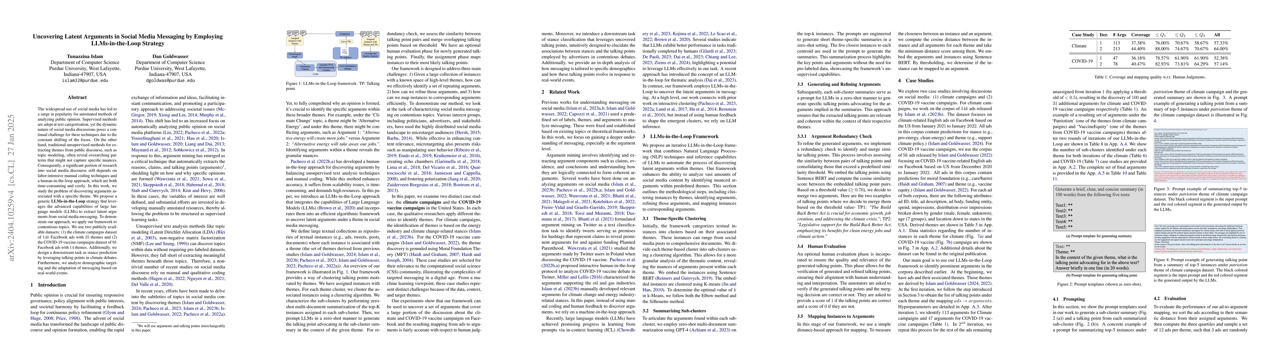 Thumbnail for Uncovering Latent Arguments in Social Media Messaging by Employing
  LLMs-in-the-Loop Strategy